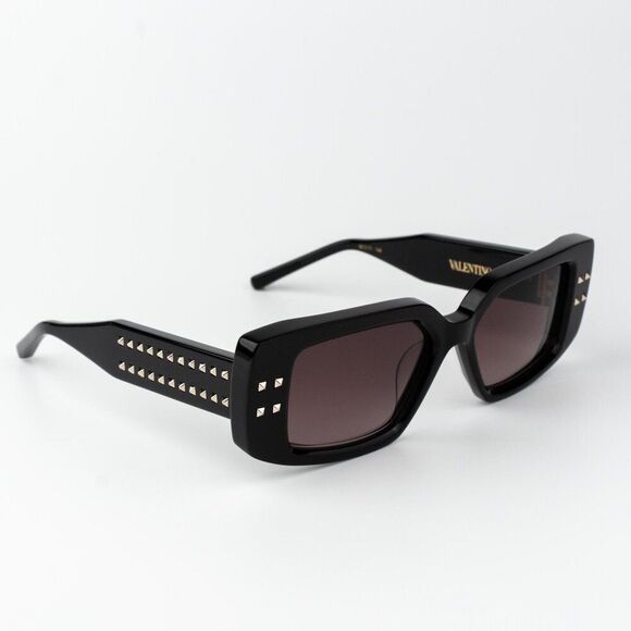 Valentino Women Sunglasses Black Gold Rose Square V - CINQUE VLS-108A-53 main image 7